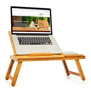 Bett-Tablett klappbar Laptoptisch höhenverstellbar 21-29 cm Bambus