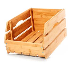 Caja apilable de bambú Buena circulación de aire Apilable 27x20,5x38cm