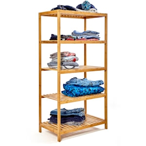 Scaffale multiuso 5 ripiani 60x117,5x35cm (LxAxP) bambù