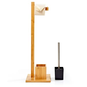 WC-set inkl. toalettborste 23 x 74 x 19,5 cm fuktresistent bambu