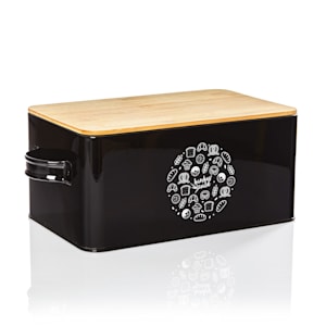 Gistad, kenyértároló, fém, bambusz fedél, 44 × 16 × 21 cm (SZ × M × M), téglalap alakú