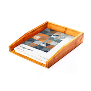Förvaringsfack, dokumentfack, elegant design mått: 25,3 x 5,8 x 33 cm bambu