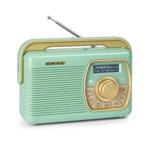 Buddy Radio digital DAB/DAB+/FM luetooth 5.0 AUX Batería de 1Ah Móvil Retro