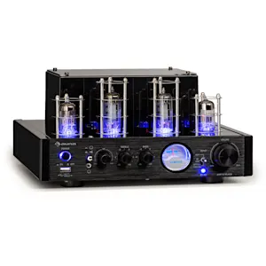 Amp VT Röhrenverstärker HiFi-Verstärker Amplifier | Ausgangsleistung: 4 x 35 Watt RMS | Bluetooth | Impedanz: 4 Ohm | optischer & koaxialer Eingang | USB-Port | VU-Meter | AUX-In | Sub-Out 