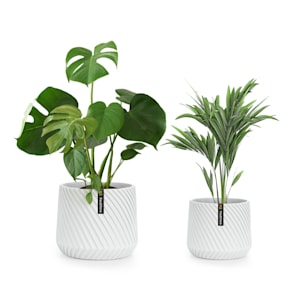 Heusden bloempot set van 2 polystone plantvriendelijk handgemaakt 3D optiek