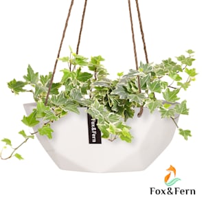 Laren Blumenampel Ø 28 cm Polystone mit Naturseilen