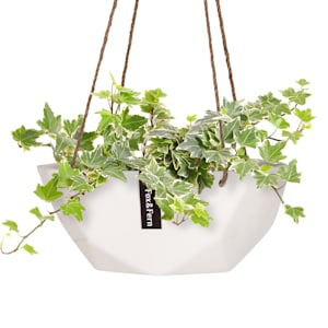 Cesta colgante Laren Ø 28 cm polystone con cuerdas naturales