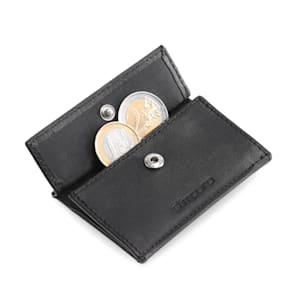  Coin Pocket Münztasche Münzbeutel | für ZNAP Slim Wallets 8 und 12   | praktische Münzaufbewahrung | für bis zu 10 Münzen | mit RFID Blocker Karte |   Druckknopf | Abmessungen: 5,9 x 1 x 8,6 cm  
