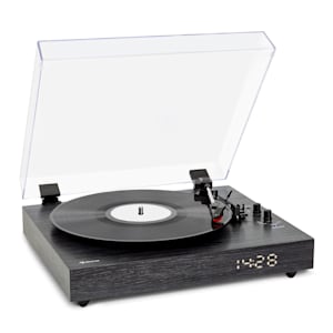 auna TT-Classic Chrono - Giradischi, copertura antipolvere, Bluetooth, altoparlanti incl., 33/45/78 giri/min.