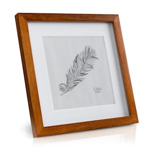 Bristol Cadre photo vitre 25 x 25 cm avec passe-partout bois véritable