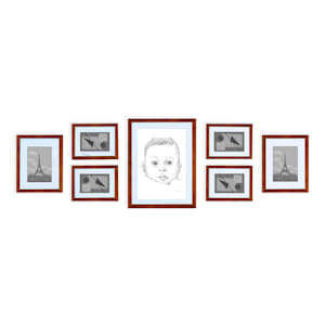 Chalcot cadre photo lot de 7 3 tailles rectangulaire passe-partout bois véritable