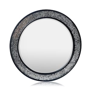 Cheyne Väggspegel träram rund Ø 60 cm mosaik-design