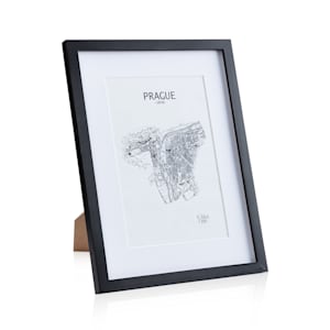 Cadre photo Bristol vitre 30 x 40 cm avec passe-partout bois véritable