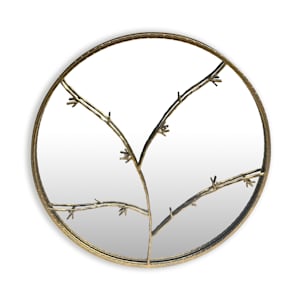 Berkeley Wandspiegel Metallrahmen rund Ø 80 cm Zweig-Design