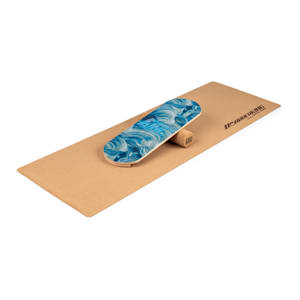 Indoorboard Classic Balance Board + Matte + Rolle Holz / Kork