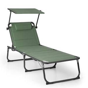 Tumbona Amalfi 70 x 37 x 200 cm Sombrilla de 5 peldaños Respaldo de acero tubular Resistente a la intemperie