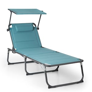 Amalfi chaise longue 70 x 37 x 200 cm Pare-soleil Dossier à 5 niveaux Tube d'acier résistant aux intempéries