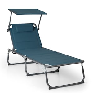 Amalfi ligstoel 70 x 37 x 200 cm zonnekap 5 standen rugleuning stalen buis weerbestendig