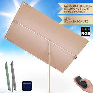 blumfeldt Bayonne Sonnenschirm 130 x 180 cm Polyester UV 50 Solar LED