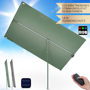 blumfeldt Bayonne Sonnenschirm 130 x 180 cm Polyester UV 50 Solar LED
