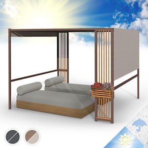 Valence Gazebo 3x3 m UV50+ wasserabweisend LED-Solar-Beleuchtung Solar-Panel
