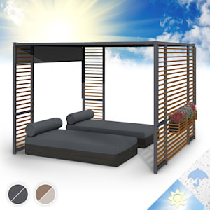 Valla Gazebo 3x3 m UV50+ Repelente de Agua Iluminación Solar LED