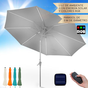 Calais Parasol LED blumfeldt marco de aluminio cubierta de poliéster UV 50