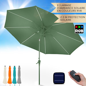 Parasol Blumfeldt Calais LED cadre aluminium toile polyester UV 50