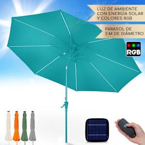 Calais Parasol LED blumfeldt marco de aluminio cubierta de poliéster UV 50