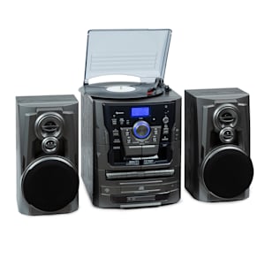 Franklin Sistema estéreo Tocadiscos Triple CD BT Casetes AUX Puerto USB