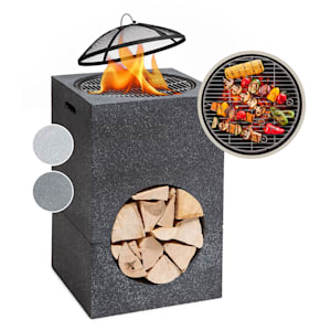 Braséro blumfeldt Monolith avec grill MGO & bac en acier et pare-étincelles