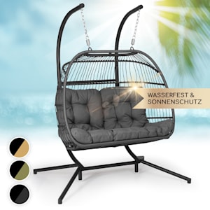 Biarritz Double Hängesessel Zweier PE Aluminium Polyrattan 260 kg