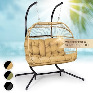 Biarritz Double Hängesessel Zweier PE Aluminium Polyrattan 260 kg