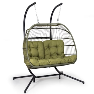 Biarritz Double Hängesessel Zweisitzer Sitzkissen Polyester Aluminium Polyrattan 260 kg