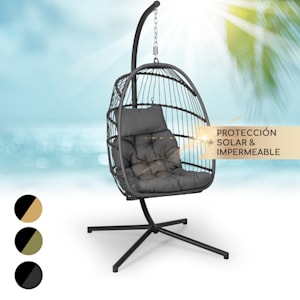 Biarritz Silla Colgante Individual Asiento Cojín Poliéster Aluminio Poliratán 130 kg