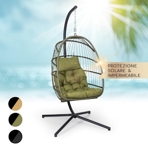 Biarritz Individuelle - Poltrona sospesa, cuscino di seduta, poliestere, alluminio, polyrattan, 130 kg