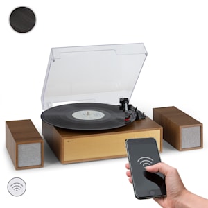 Platine vinyle Berklee TT Play entraînement par courroie 33 1/3 & 45 T/min enceintes stéréo