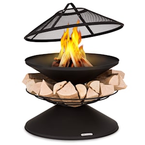 Aguilera Feuerschale mit Grill Ø 65 cm Holzlager Stahl