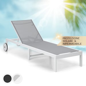 Lucca Lounger sedia a sdraio, poliestere, alluminio, 4 livelli