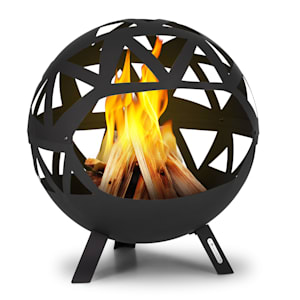 Colima Feuerschale Ø 66 cm Kugelform mit Holzkohlerost & Ascheschale geometrisch