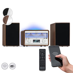 Elton Stereo-Anlage CD BT MP3 DAB+ UKW Radio VU-Meter Ambientelicht