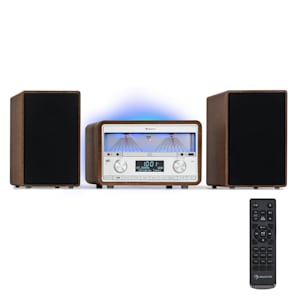 Elton - Impianto stereo, CD, BT, MP3, DAB+, FM, VU-Meter, luce ambiente
