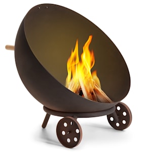 Fireball Egon Stahl-Feuerschale für Garten oder Terrasse Ø 66 cm Grill Regenschutz