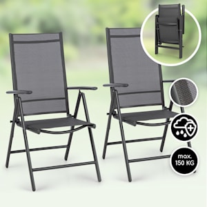 London Lite Klappstuhl 2-er-Set 56,5 x 107 x 68 cm ComfortMesh Aluminium