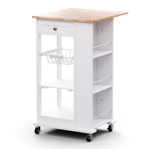 Blumfeldt Etsu Servierwagen ausziehbare Arbeitsplatte 1 Schublade Räder Feststellbremse Stauraum pflegeleicht