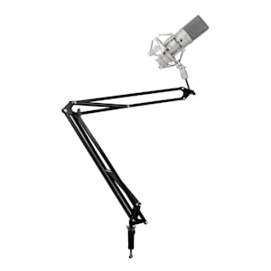 Studio Mikrofonset mit MIC-900S USB Mikrofon in silber & Mikrofonarm mit Tischhalterung