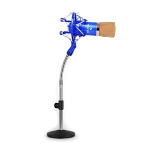 Set micro studio avec micro XLR bleu/or et pied de table