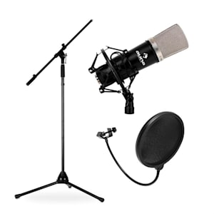 Bühnen- & Studio Mikrofonset CM003 mit Mikrofon, Stativ & Mikrofonabschirmung