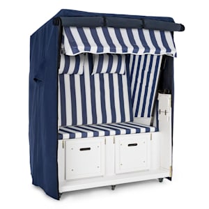 Hiddensee Juego de sillón de playa azul 2 asientos 118cm Funda Ruedines