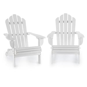 Vermont Garden Chair 2-piece Set Adirondack Style Fir Wood White